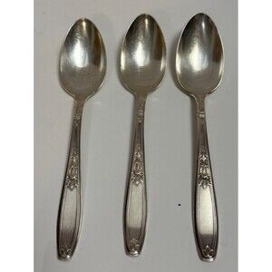 Lot 3 1847 Rogers Bros Silver Plated Serving Spoons Victorian Vintage Flatware‎